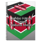 グリーティングと美しい美しいケニア国旗のキューブ ノートブック (正面)