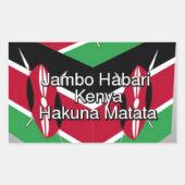 グリーティングと美しい美しいケニア国旗のキューブ 長方形シール (正面)