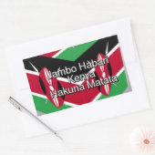 グリーティングと美しい美しいケニア国旗のキューブ 長方形シール (封筒)
