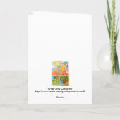 グリーティングカーサイケデリックドとツリーデザイン サンキューカード (裏面)