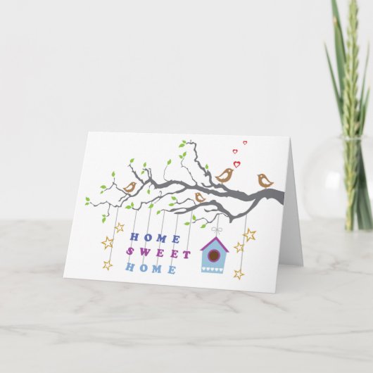 グリーティングカードで引っ越しをする家庭 カード (正面)