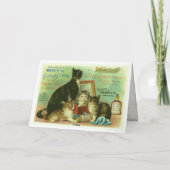 グリーティングカードと子猫ヴィンテージイラストレーション カード (裏面)