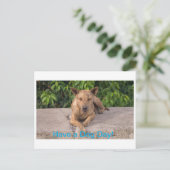 グリーティングカードと犬のテーマ ポストカード (スタンド正面)