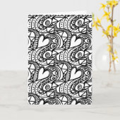 グリーティングカードにハートの色を付ける カード (黄色い花)