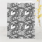 グリーティングカードにハートの色を付ける カード (黄色い花)