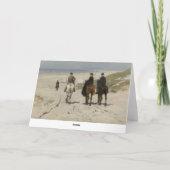 グリーティングカードに乗ってビーチに向かう カード (裏面)