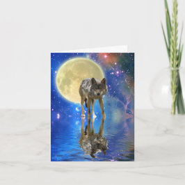 グリーティングカードに描かれた荒野の狼の詩 シーズンカード