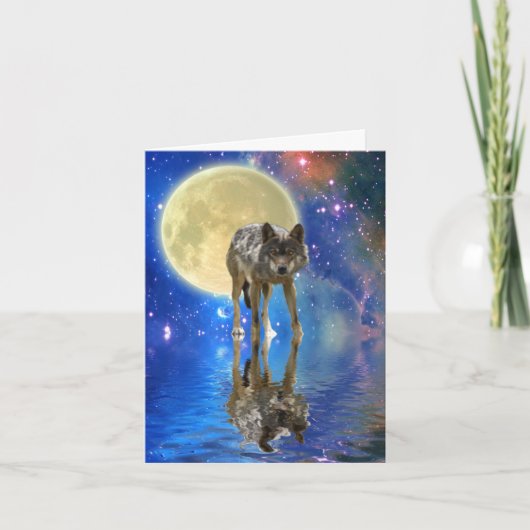 グリーティングカードに描かれた荒野の狼の詩 シーズンカード (正面)