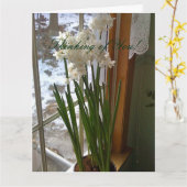 グリーティングカードに白カスタマイズい水仙 カード (黄色い花)