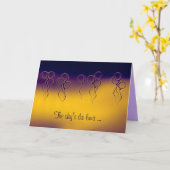 グリーティングカードに風船を巻く カード (黄色い花)