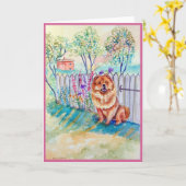 グリーティングカードのチャウ カード (黄色い花)