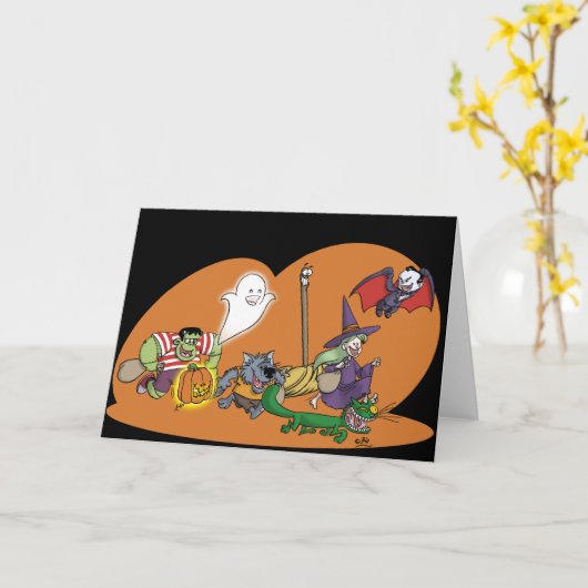 グリーティングカードのトリックまたは処理 カード (黄色い花)