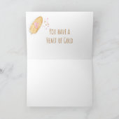 グリーティングカードのハートが金ゴールドに含まれています カード (内部)