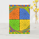 グリーティングカードの垂直テンプレート カード (黄色い花)