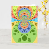 グリーティングカードの垂直テンプレート カード (黄色い花)