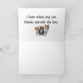 グリーティングカードの外に猫を出す カード (内部)