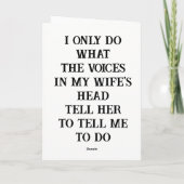 グリーティングカードの夫の妻のジョーク カード (裏面)