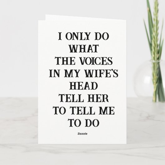 グリーティングカードの夫の妻のジョーク カード (裏面)