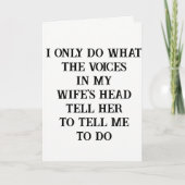 グリーティングカードの夫の妻のジョーク カード (正面)