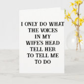 グリーティングカードの夫の妻のジョーク カード (黄色い花)