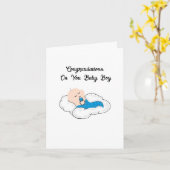 グリーティングカードの新しい生まれ男の赤ちゃん カード (黄色い花)