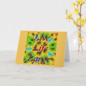 グリーティングカードの水平テンプレート カード (黄色い花)