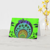 グリーティングカードの水平テンプレート カード (黄色い花)