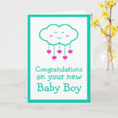 グリーティングカードの男の赤ちゃんおめでとう カード (黄色い花)