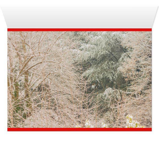 グリーティングカードの白い冬の風景 (内部横(下))