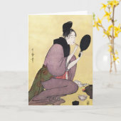 グリーティングカードの複製ヴィンテージ日本のアート カード (黄色い花)