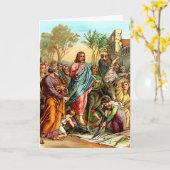 グリーティングカードへのキリストのエントリ カード (黄色い花)