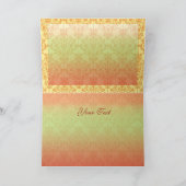 グリーティングカードまたは招待状カード（オレンジ色の赤い緑） 招待状 (内部)