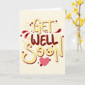 グリーティングカードをすぐに受け取る-黄色のタイポグラフィ カード (黄色い花)