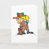 グリーティングカードを投げる女の子 カード (正面)