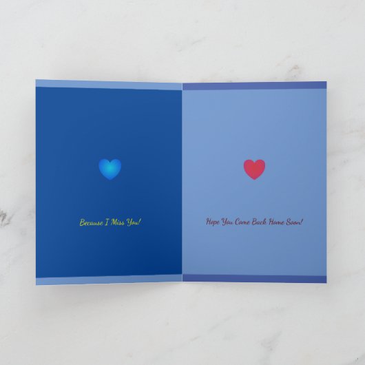 グリーティングカードを折り畳まない青 カード (内部)