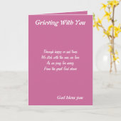 グリーティングカードを持って悲嘆に暮れる カード (黄色い花)