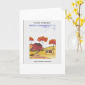 グリーティングカードオリジナル水色絵画のプリント カード (黄色い花)