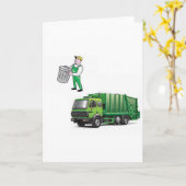 グリーティングカードガーベージートラック カード (黄色い花)
