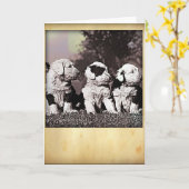 グリーティングカードスタイル英語の羊頭 カード (黄色い花)