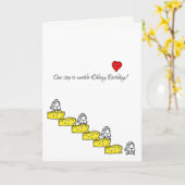 グリーティングカードチーズハッピーバースデーワンステップマウス カード (黄色い花)
