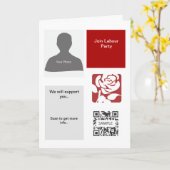 グリーティングカードテンプレートの作業パーティー カード (黄色い花)