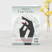 グリーティングカードテンプレートネイルサロン カード (黄色い花)