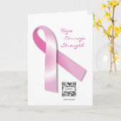 グリーティングカードテンプレート乳がん認識度 カード (黄色い花)