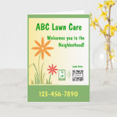 グリーティングカードテンプレート気にローン カード (黄色い花)