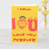 グリーティングカードテンプレート永遠に愛し続ける カード (黄色い花)