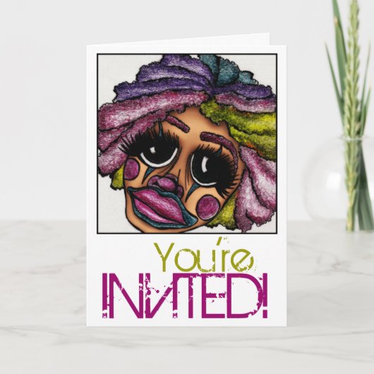 グリーティングカードテンプレート、カスタマイズ文字 招待状 (正面)