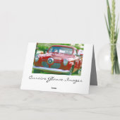 グリーティングカードハッピーパパズデークラシックカーズアート サンキューカード (裏面)