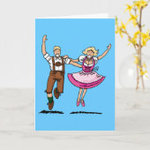 グリーティングカードハッピービールフェスティバルカップル カード (黄色い花)