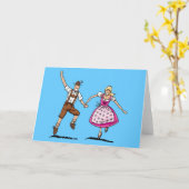 グリーティングカードハッピービールフェスティバルカップル カード (黄色い花)