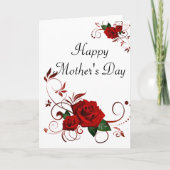 グリーティングカードハッピーマザーズデイ赤バラ カード (正面)